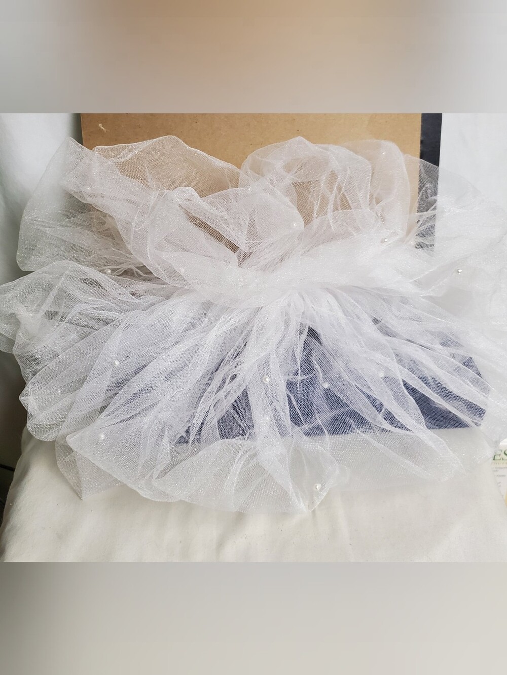 White Tulle Hair Comb